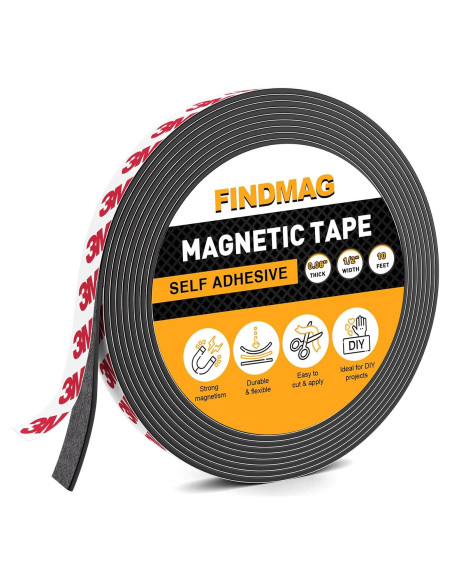 Cinta Magnética FINDMAG 3 Metros Adhesivo 3M 1/2" Ancho Cinta Magnética FINDMAG 3 Metros Adhesivo 3M 1/2" Ancho