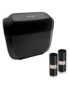 Basurero de coche Gasedin con tapa y 30 bolsas, negro