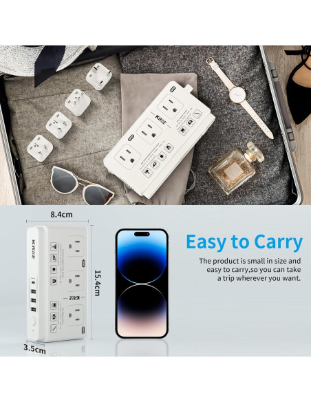 Convertidor de Voltaje 220V a 110V Kruuue 2000W con USB Convertidor de Voltaje 220V a 110V Kruuue 2000W con USB