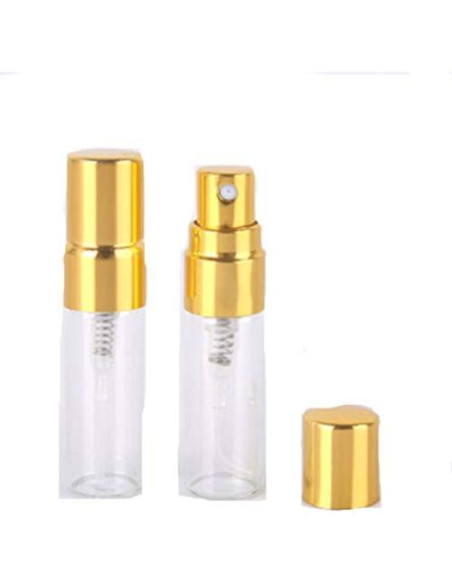 Botella de vidrio atomizador 3ml recargable dorada - 20pcs Botella de vidrio atomizador 3ml recargable dorada - 20pcs