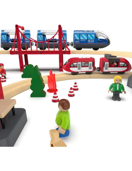 Juego de Tren de Madera HYPERLIVING Operado por Batería 3 Figuras Juego de Tren de Madera HYPERLIVING Operado por Batería 3 Figuras