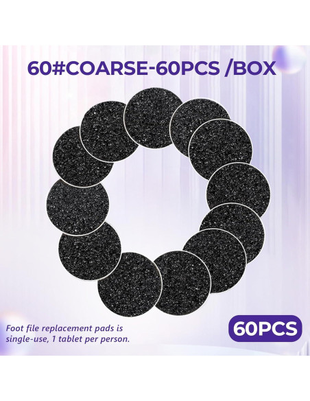 Discos de Lija para Pedicura Krofaue 60 Pcs 60 Granos Discos de Lija para Pedicura Krofaue 60 Pcs 60 Granos
