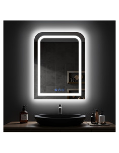Espejo de Baño LED Antok 60x80 cm Regulable 3 Colores