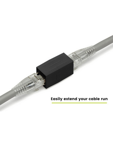Acoplador Cat6 trueCABLE hembra a hembra RJ45 negro 2 piezas