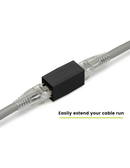 Acoplador Cat6 trueCABLE hembra a hembra RJ45 negro 2 piezas Acoplador Cat6 trueCABLE hembra a hembra RJ45 negro 2 piezas