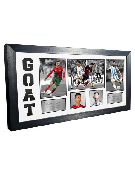 Montaje Fotográfico Cristiano Ronaldo y Lionel Messi - Marco 55x30cm Montaje Fotográfico Cristiano Ronaldo y Lionel Messi - Marco 55x30cm