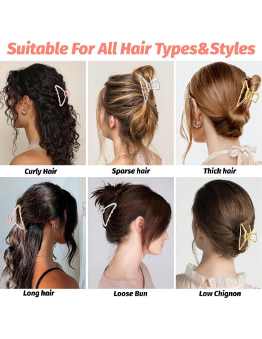 Clips de Garra de Metal VinBee para Cabello Grueso - 3 Piezas