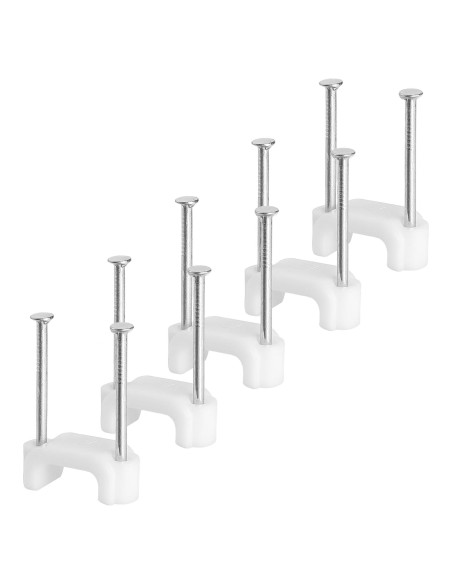 Clips de Cable Bates 200 pcs 12mm Blanco para Pared Clips de Cable Bates 200 pcs 12mm Blanco para Pared