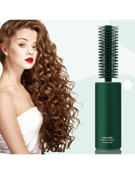 Cepillo Redondo de Viaje CANIPHA Verde para Cabello Rizado y Liso Cepillo Redondo de Viaje CANIPHA Verde para Cabello Rizado y Liso