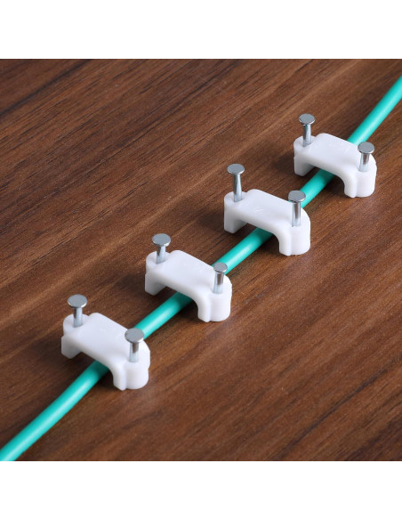 Clips de Cable Bates 200 pcs 12mm Blanco para Pared Clips de Cable Bates 200 pcs 12mm Blanco para Pared