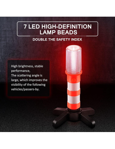 Kit de Bengalas LED de Emergencia OurLeeme - 2 Juegos Naranja