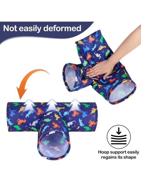 Túnel Lavable 3 Vías Bienbee para Cobayas y Conejos - Azul Dinosaurios Túnel Lavable 3 Vías Bienbee para Cobayas y Conejos - Azul Dinosaurios