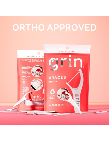 Hilo Dental Grin para Frenos - 60 Unidades, Plástico Reciclado