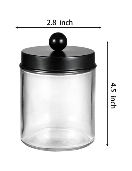Tarros de Almacenamiento Amolliar 4 Unidades Vidrio 8oz Negro Tarros de Almacenamiento Amolliar 4 Unidades Vidrio 8oz Negro