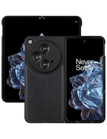 Funda de Cuero Genuino para OnePlus Open - Negro Funda de Cuero Genuino para OnePlus Open - Negro