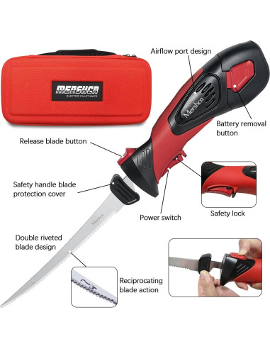 Cuchillo Eléctrico Inalámbrico Pratuor 20.32 cm Acero Inoxidable