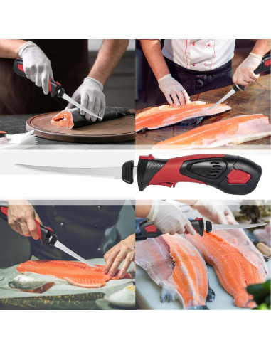 Cuchillo Eléctrico Inalámbrico Pratuor 20.32 cm Acero Inoxidable