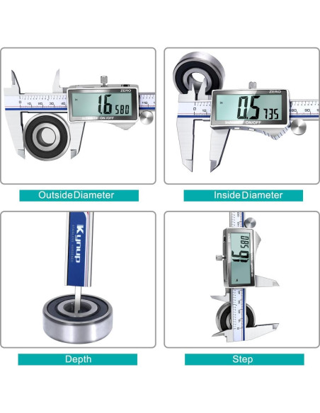 Calibrador Digital Kynup 6" Acero Inoxidable Pantalla LCD Calibrador Digital Kynup 6" Acero Inoxidable Pantalla LCD