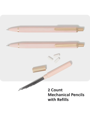 Set de 2 Lápices Mecánicos U Brands Cambria Rosa Blush 0.7 mm