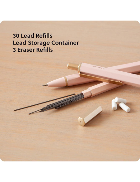 Set de 2 Lápices Mecánicos U Brands Cambria Rosa Blush 0.7 mm Set de 2 Lápices Mecánicos U Brands Cambria Rosa Blush 0.7 mm
