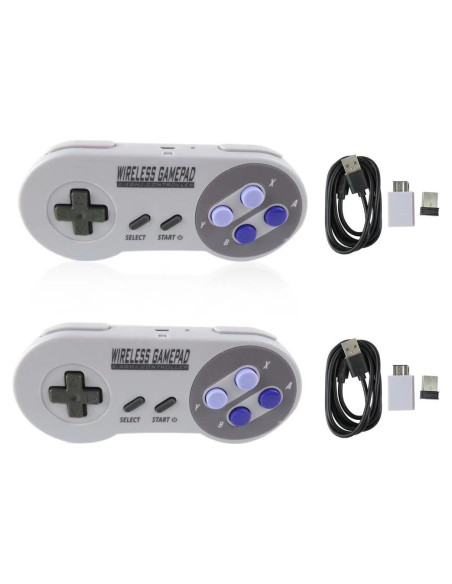 Controlador Inalámbrico USB BSDLIET para SNES y NES - 2 Pack Controlador Inalámbrico USB BSDLIET para SNES y NES - 2 Pack