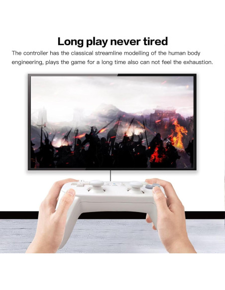 Controlador Clásico Pro con Cable Suifaqi para Nintendo Wii - 2 Pack Blanco Controlador Clásico Pro con Cable Suifaqi para Nintendo Wii - 2 Pack Blanco