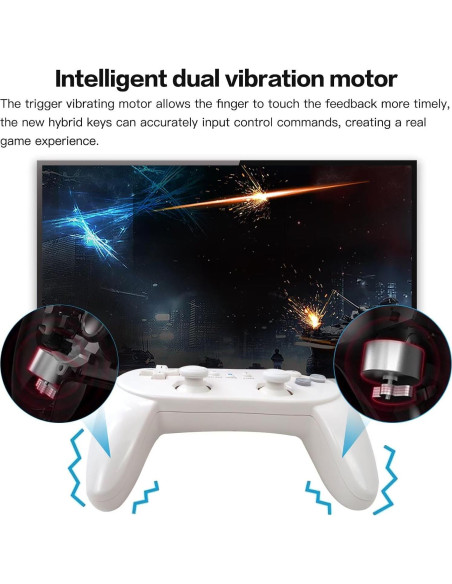 Controlador Clásico Pro con Cable Suifaqi para Nintendo Wii - 2 Pack Blanco Controlador Clásico Pro con Cable Suifaqi para Nintendo Wii - 2 Pack Blanco