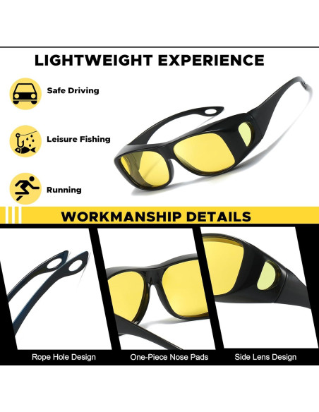 Gafas de Visión Nocturna Polarizadas LVIOE Unisex Amarillo Gafas de Visión Nocturna Polarizadas LVIOE Unisex Amarillo
