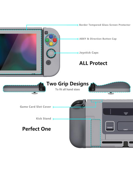 Cubiertas Ergonómicas PlayVital para Nintendo Switch - 2 Diseños Cubiertas Ergonómicas PlayVital para Nintendo Switch - 2 Diseños