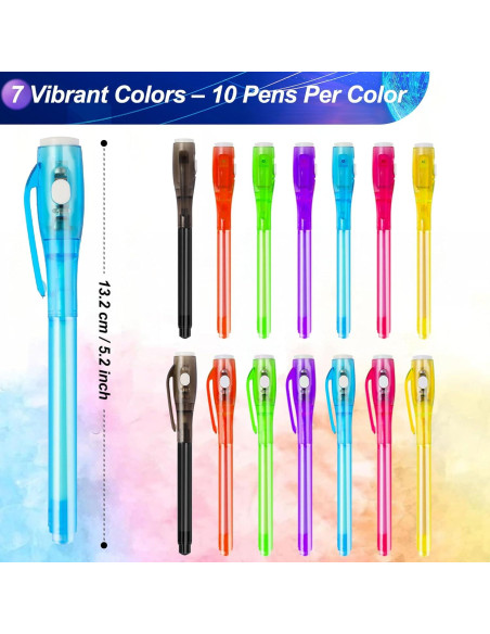 Set de 7 Bolígrafos de Tinta Invisible UV Daemson - 7 Colores Set de 7 Bolígrafos de Tinta Invisible UV Daemson - 7 Colores