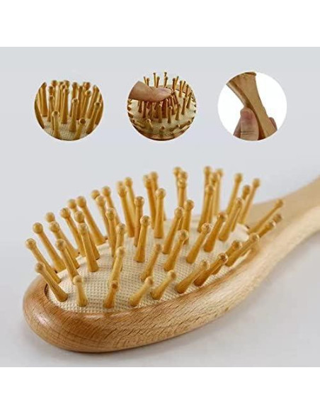 Conjunto Cepillo y Peine Bebé PandaEar Madera Natural 3 en 1 Conjunto Cepillo y Peine Bebé PandaEar Madera Natural 3 en 1