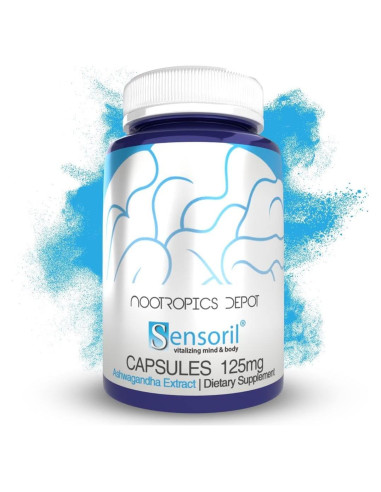 Cápsulas de Ashwagandha Sensoril Nootropics Depot 125mg 90u