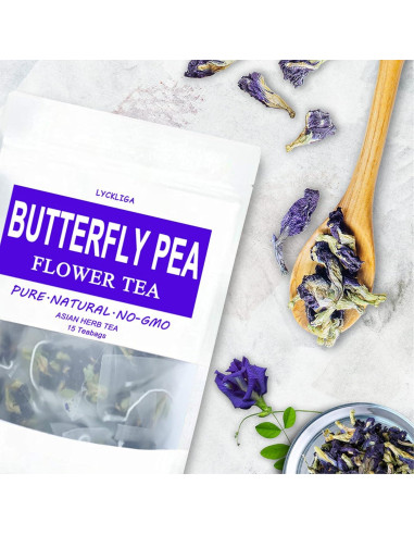 Té de Flor de Guisante Mariposa LYCKLIGA - 15 Bolsitas Premium
