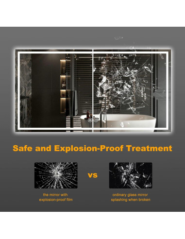 Espejo de Baño LED Mersviton 61x81cm Antivaho Irrompible