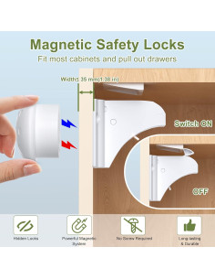 Cerraduras Magnéticas de Seguridad AOSITE para Niños 4 Pack 2