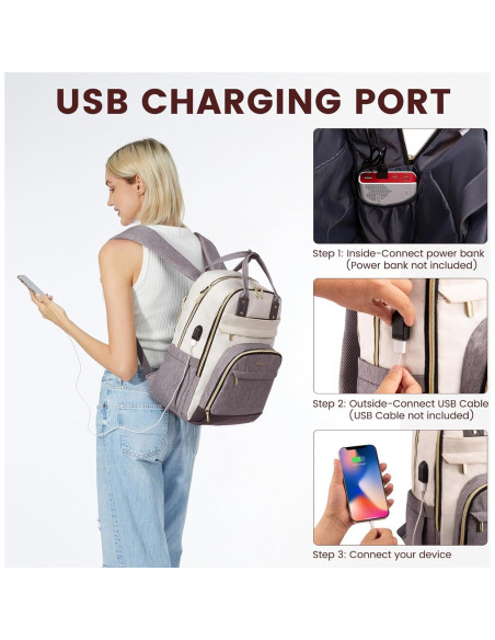 Mochila LOVEVOOK para Laptop 15.6" Beige-Gris Antirrobo Mochila LOVEVOOK para Laptop 15.6" Beige-Gris Antirrobo
