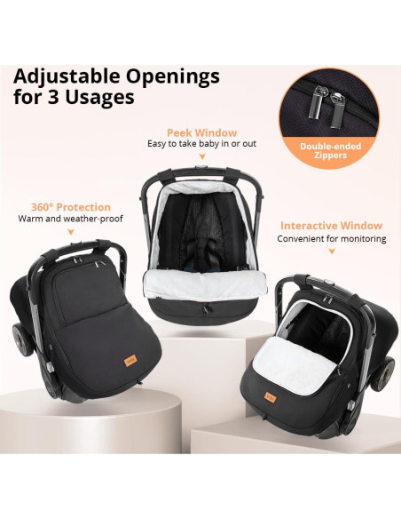 Cubierta de Asiento de Coche para Bebé Bioby Negra Impermeable Cubierta de Asiento de Coche para Bebé Bioby Negra Impermeable