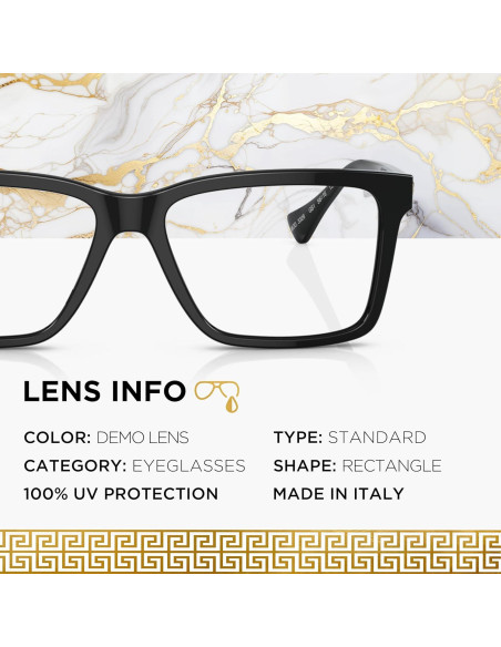 Gafas Versace VE3328 No Polarizadas para Hombres - Acetato Negro Gafas Versace VE3328 No Polarizadas para Hombres - Acetato Negro