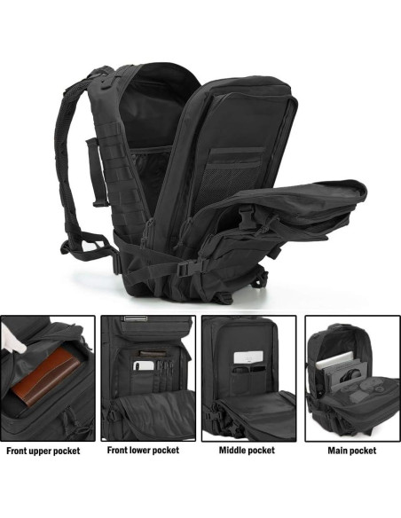 Mochila Táctica QT&QY 45L para Senderismo y Camping Mochila Táctica QT&QY 45L para Senderismo y Camping