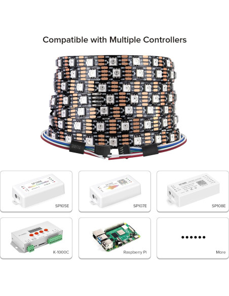 Tira LED RGB direccionable SEZO WS2815 1.0m 60 LEDs IP30 Tira LED RGB direccionable SEZO WS2815 1.0m 60 LEDs IP30