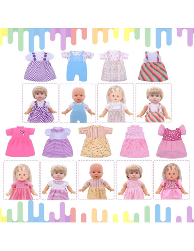 Ropa de Muñeca Chenghai 30-38 cm con 9 Vestidos y Accesorios