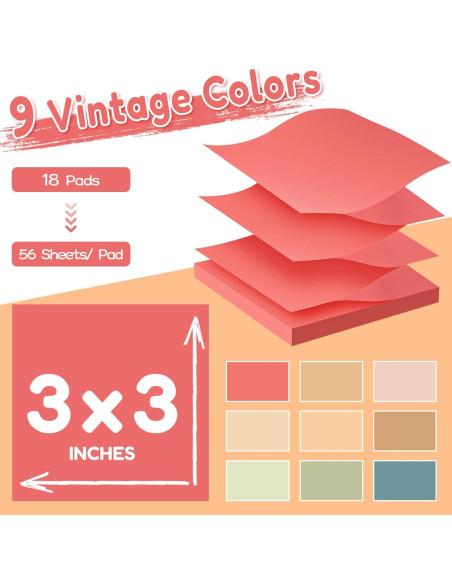 Notas Adhesivas Pop Up TKTB Vintage 3x3 cm 18 Pads Fuerte Adhesivo Notas Adhesivas Pop Up TKTB Vintage 3x3 cm 18 Pads Fuerte Adhesivo