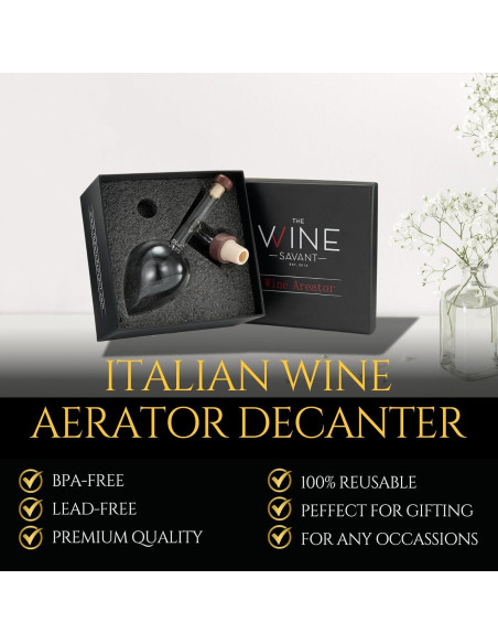 Decantador de Vino The Wine Savant Aerador de Bulbo 12.7 cm Decantador de Vino The Wine Savant Aerador de Bulbo 12.7 cm