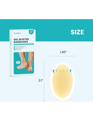 Vendajes para Ampollas Promifun - Gel Hidrosoluble Impermeable - 32 Unidades