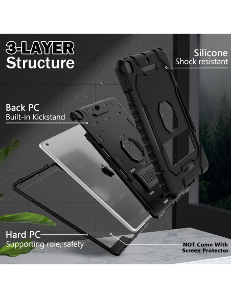 Funda Protectora Grado Militar ZoneFoker para iPad 10.2" 9na/8va/7ma Gen Funda Protectora Grado Militar ZoneFoker para iPad 10.2" 9na/8va/7ma Gen