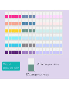 Pestañas Adhesivas de Índice TuNan 720 Piezas 1.27 cm 18 Colores 2