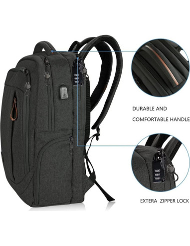 Mochila KROSER Grande para Laptop 17.3" Resistente al Agua