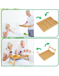Mesa de bandeja de cama Artmeer plegable de bambú grande 2