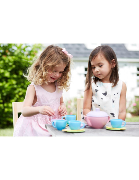 Juego de Té Green Toys Rosa 17 Piezas Sin BPA para Niñas Juego de Té Green Toys Rosa 17 Piezas Sin BPA para Niñas