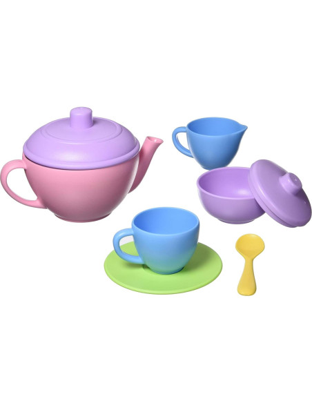 Juego de Té Green Toys Rosa 17 Piezas Sin BPA para Niñas Juego de Té Green Toys Rosa 17 Piezas Sin BPA para Niñas